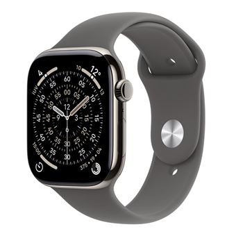 Apple Watch Series 11 GPS + Cellular 46mm Caja Titanio natural y Correa Deportiva Gris piedra - Talla S/M - 1