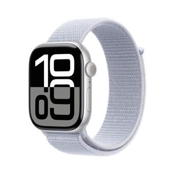 Apple Watch Series 10 GPS + Cellular 42mm Caja Aluminio Plata y Correa Loop deportiva Azul nube