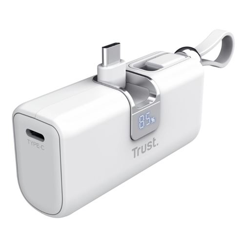 Powerbank Trust Pacto Usb-c Pocket 5000mah Power Delivery Blanco