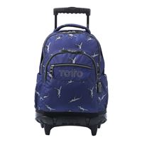 Mochila Totto escolar con ruedas Azul - Renglones