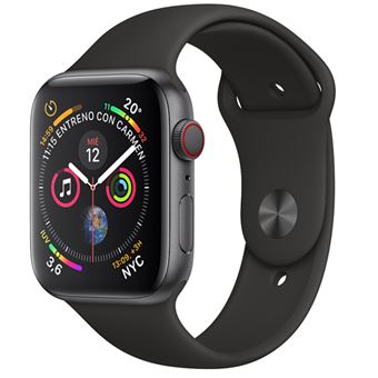 Apple Watch S4 40mm LTE Caja de aluminio en gris espacial y correa deportiva negra - 1