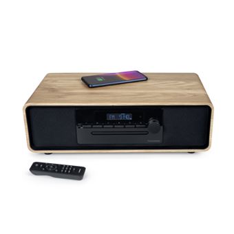 Microcadena Cosy Thomson MIC300IBT Bluetooth con reproductor de CD/radio/MP3/USB/Cargador de inducción Madera