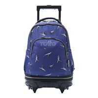 Mochila escolar Totto con ruedas desmontable Azul - Tiza