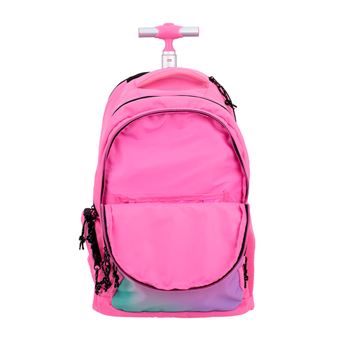 Mochila con ruedas 6 cremalleras (25 L) serie 1918, rosa • MILAN