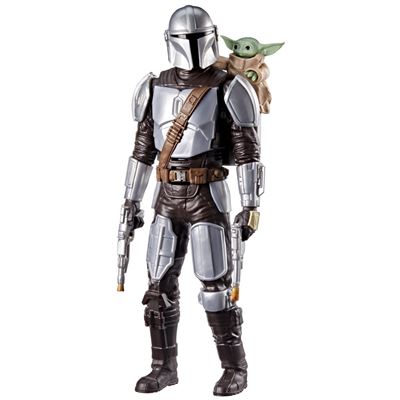 Figura hasbro star wars the mandalorian con blasters y grogu
