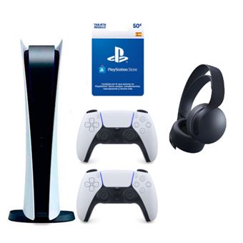 Consola PS5 Digital + DualSense + Auricular Pulse 3D + PSN Monedero 50€