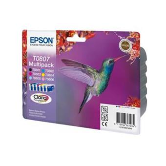 Pack 6 tintas Epson T0807 (Cian, Cian claro, Magenta, Magenta claro, Amarillo, Negro)