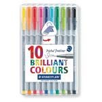 10 Rotuladores Staedtler Fineliner Triangular