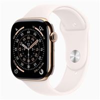 Apple Watch Series 11 GPS + Cellular 46mm Caja Titanio Oro y Correa Deportiva Rubor claro - Talla S/M
