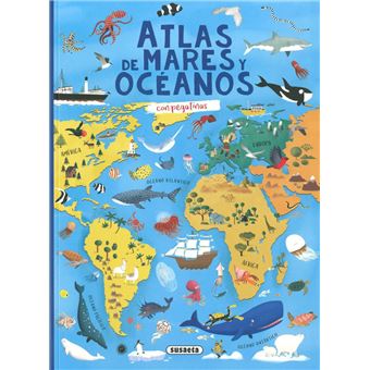 Atlas de mares y océanos con pegatinas