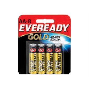 Pilas alcalinas AA Energizer Eveready Gold LR6 Pack 8
