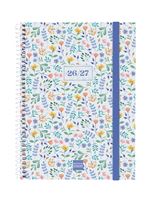 Agenda Escolar Finocam Secundaria Sep 2026 - Jun 2027 4º - 155x212 Mm Semana Vista Horizontal Fiori Español
