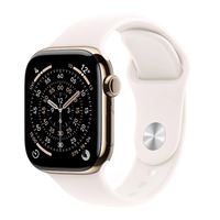Apple Watch Series 11 GPS + Cellular 46mm Caja Titanio Oro y Correa Deportiva Rubor claro - Talla M/L