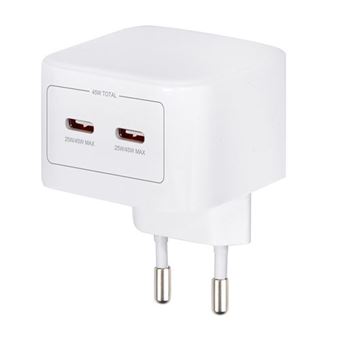 Cargador de pared Wefix 2 USB-C 45W Blanco