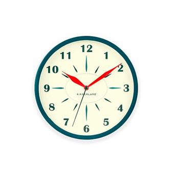 Reloj pared retro Kikkerland azul