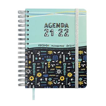 Agenda 16 meses 2021/22 Finocam A5 semana vista turquesa - 1