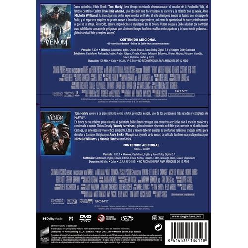 Afilar Segundo grado En expansión Venom Pack 1+2 - DVD - Ruben Fleischer - Andy Serkis - Tom Hardy - Michelle  Williams | Fnac