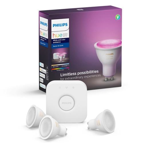 Kit de inicio iluminación inteligente Philips Hue GU10