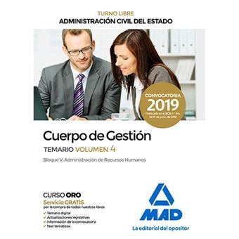Cuerpo de gestión de la Administración Civil del Estado - Turno Libre - Temario Vol 4