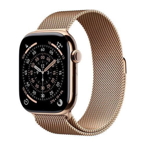 Apple Watch Series 11 Gps + Cellular 46mm Caja Titanio Oro Y Correa Milanese Loop Dorado - Talla M/l