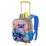 Mochila 3d Con Ruedas Pequeña Disney Lilo Y Stitch Ocean Azul