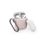 Funda silicona con gancho Puro Rosa + tapa blanco para Apple Airpods_0