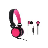 Pack 2 en 1 Auricular diadema + auricular T'nB in-ear rosa/negro