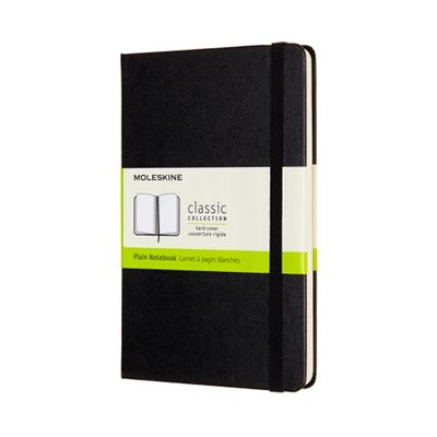 Moleskine Classic Cuaderno 208 hojas lisas tapa dura negro notebook mediano con y cierre color tamaño 11.5 x 18