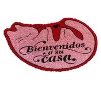 Felpudo Gato Bienvenidos a casa Rosa - 1