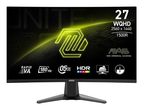 Msi Monitor Gaming Curvo Mag 27Cq6f 27" Quad Hd 180Hz