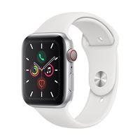 Apple Watch S5 44 mm LTE Caja de aluminio en plata y Correa deportiva Blanco