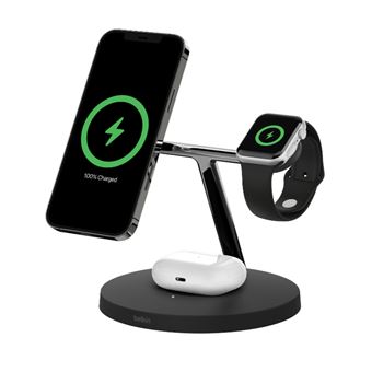 Base de carga inalámbrica Belkin BoostCharge Pro 3en1 con MagSafe