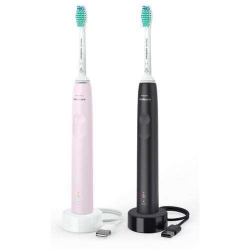 Set 2 Cepillos Eléctricos Philips Sonicare 3100 Rosa/negro