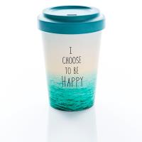 Taza de café para llevar Bamboocup Choose Happy