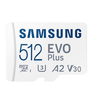 Tarjeta de memoria microSD Samsung EVO Plus 512GB C10UHS + Adaptador