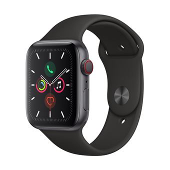 Apple Watch S5 44 mm LTE Caja de aluminio en gris espacial y Correa deportiva Negro