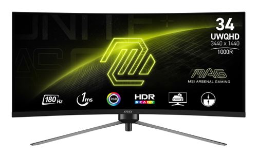 Msi Monitor Gaming Curvo Mag 345Cqr 34" Quad Hd 180Hz