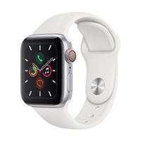 Apple Watch S5 40 mm LTE Caja de aluminio en plata y Correa deportiva Blanco