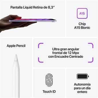 Apple iPad Mini 6 8,3'' 64GB Wi-Fi Gris espacial - Tablet | Fnac