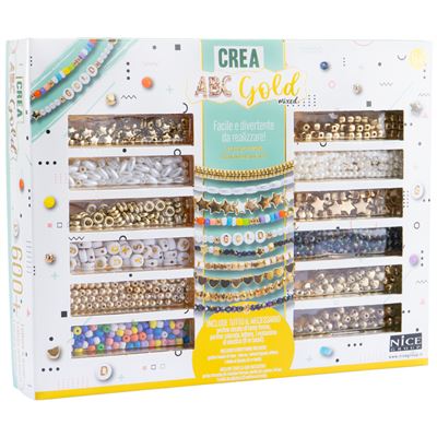 Set de cuentas abc gold mixed kit 600 piezas