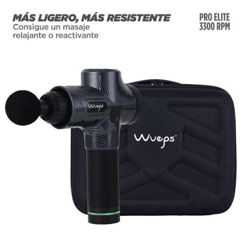 Wueps Pro Elite Fibra de Carbono Pistola de Masaje Muscular 3300