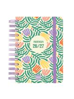 Agenda Curso Finocam Cosmo Cart Sep 2026 - Ago 2027 8º - 120x169 Mm 1 Día Página Garden Español