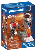 Playmobil mujer astronauta de la esa con robot