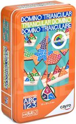Juego de mesa dominó triangular travel metal box