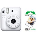Kit Cámara instantánea Fujifilm Instax Mini 12 Blanco arcilla + Carga de película de 10 fotos