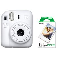 Kit Cámara instantánea Fujifilm Instax Mini 12 Blanco arcilla + Carga de película de 10 fotos