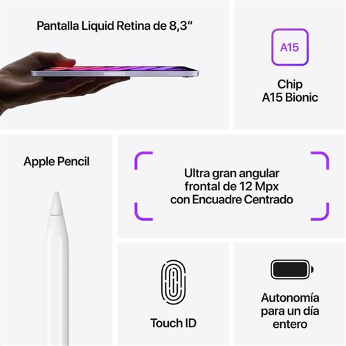 Apple iPad Mini 6 8,3'' 256GB Wi-Fi Gris espacial - Tablet | Fnac