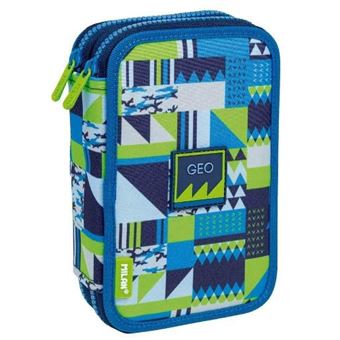 Milan plumier 2 pisos New Geo azul