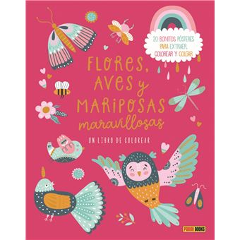 Flores Aves Y Mariposas Maravillosas-Libro Para Colorear Con