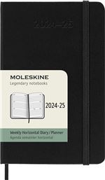 Agenda Pocket Julio 2024- Diciembre 2025 Semana Vista Horizontal Tapa Dura Moleskine Negro